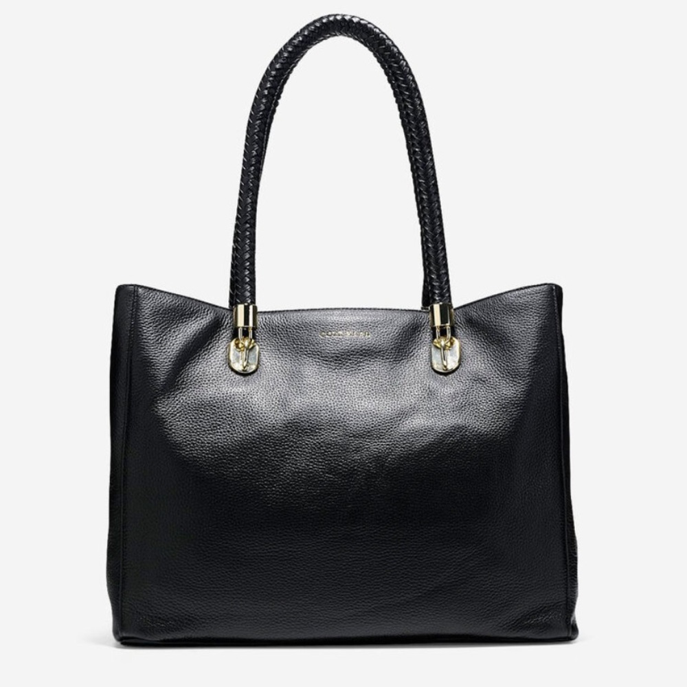 Cole Haan Black Benson Large Leather Tote Bag